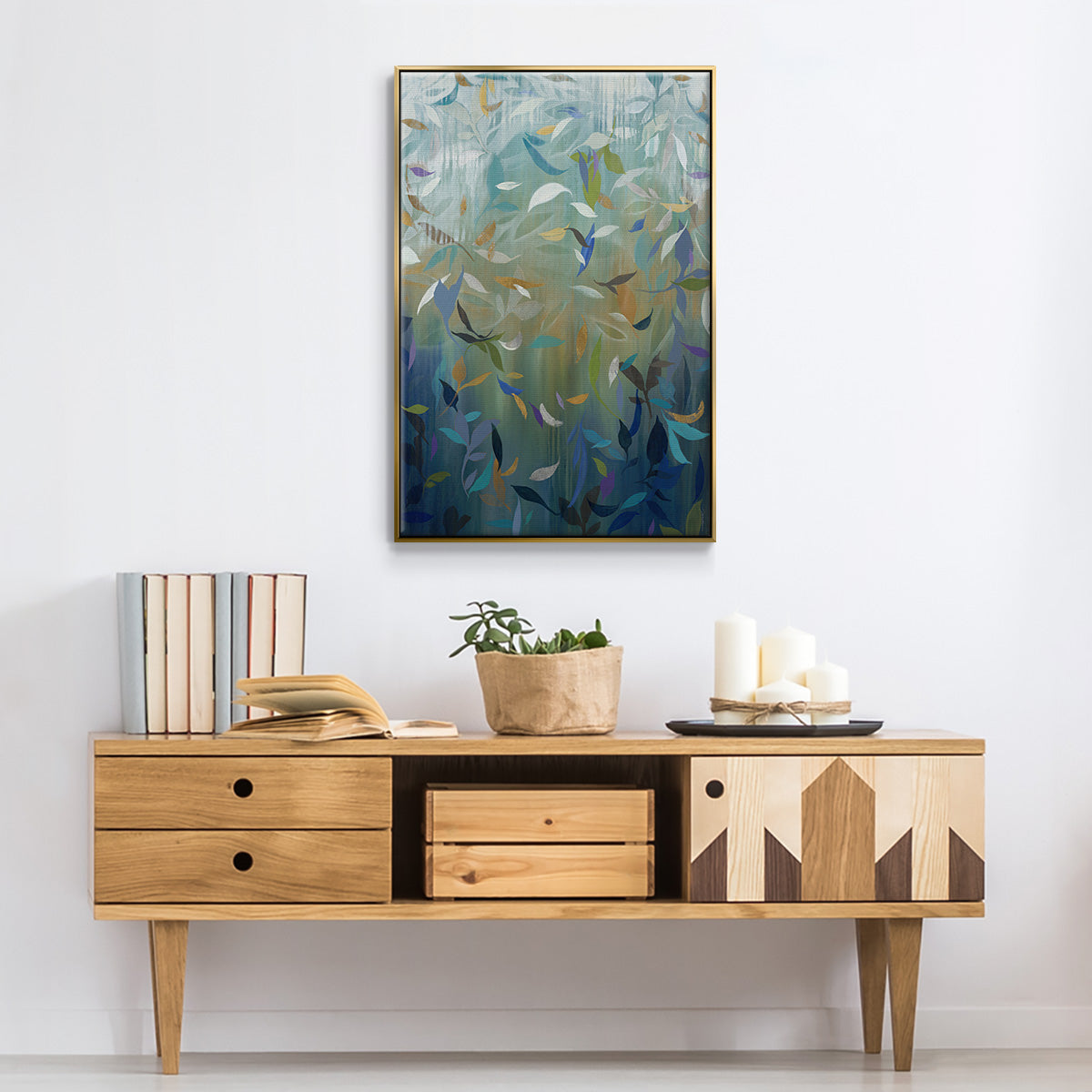 Falling Leaves - Floater Framed Canvas Print