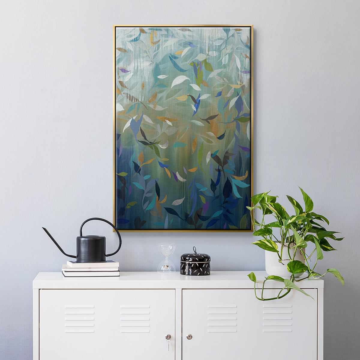 Falling Leaves - Floater Framed Canvas Print