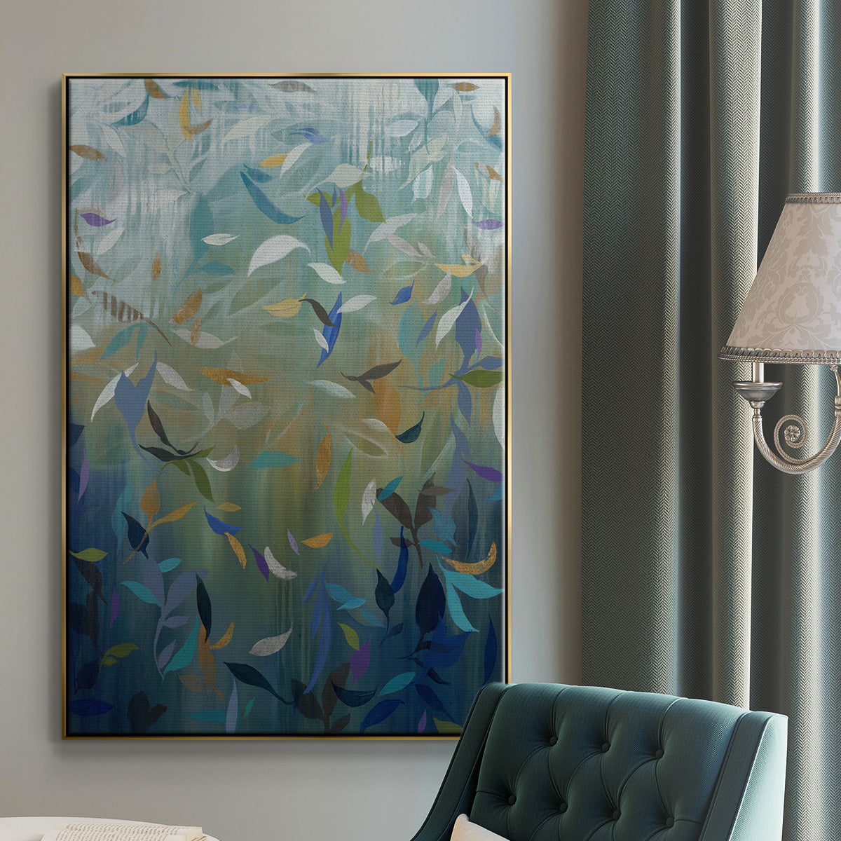 Falling Leaves - Floater Framed Canvas Print
