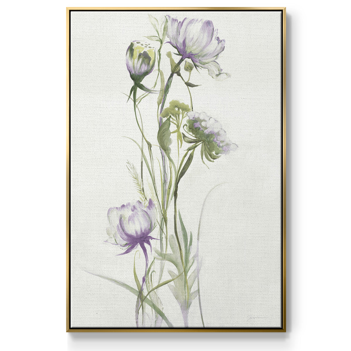 Late Summer Wildflowers I V30 - Floater Framed Canvas Print