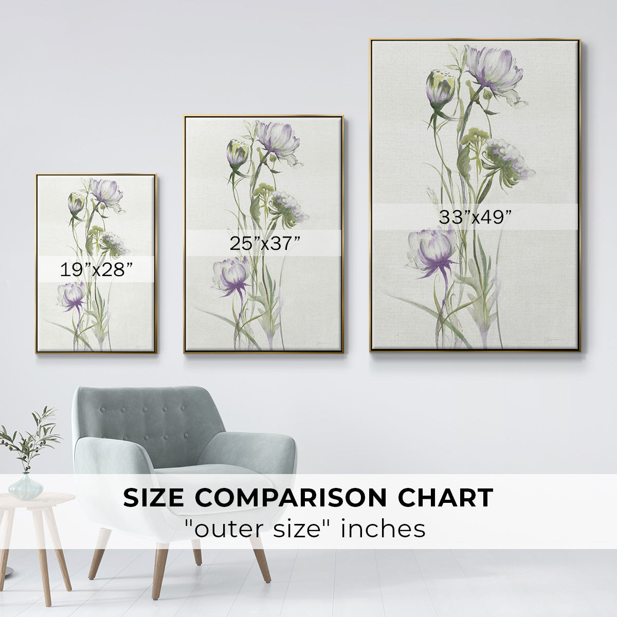 Late Summer Wildflowers I V30 - Floater Framed Canvas Print