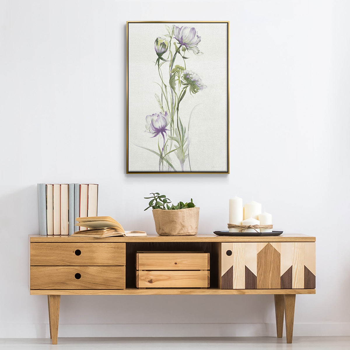 Late Summer Wildflowers I V30 - Floater Framed Canvas Print