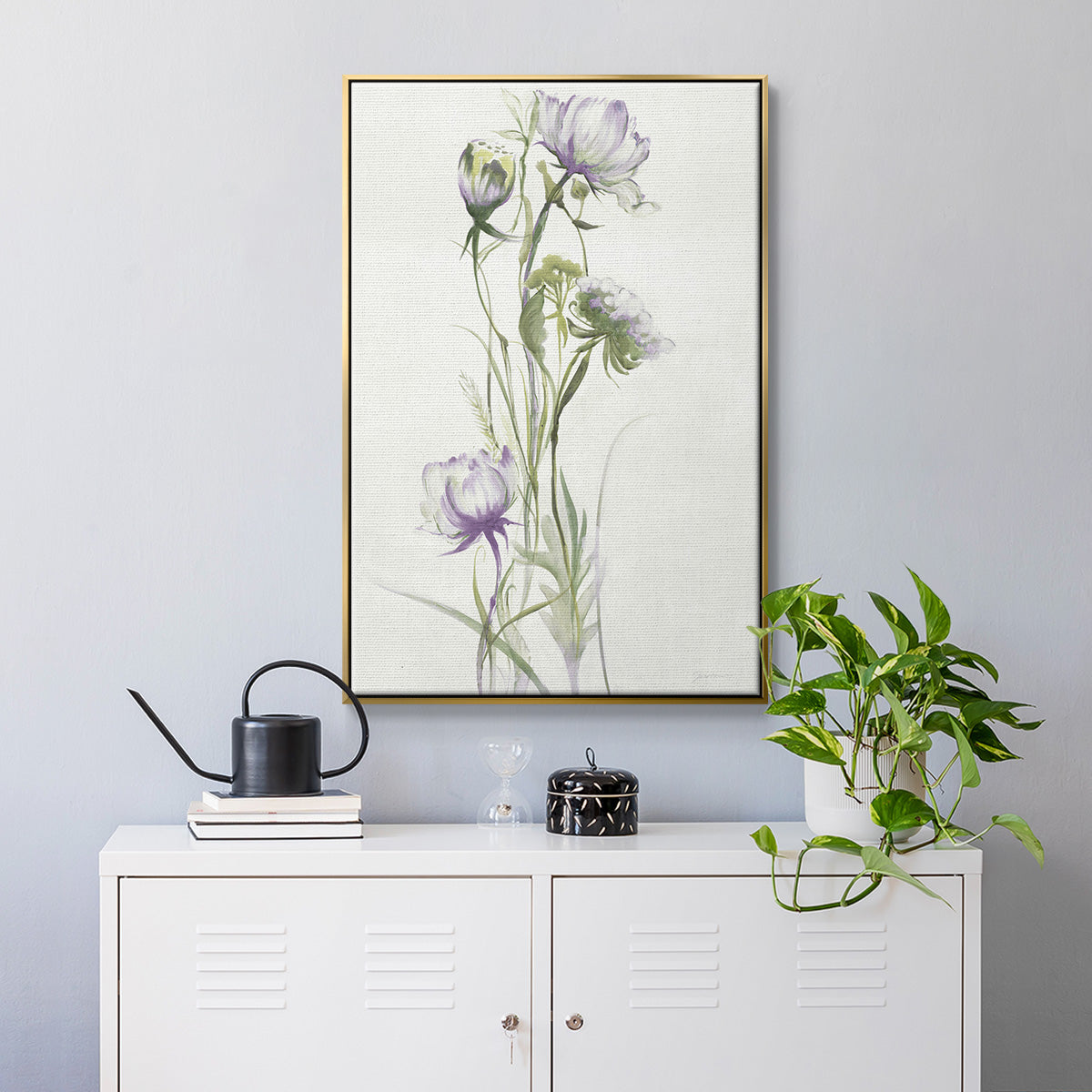 Late Summer Wildflowers I V30 - Floater Framed Canvas Print