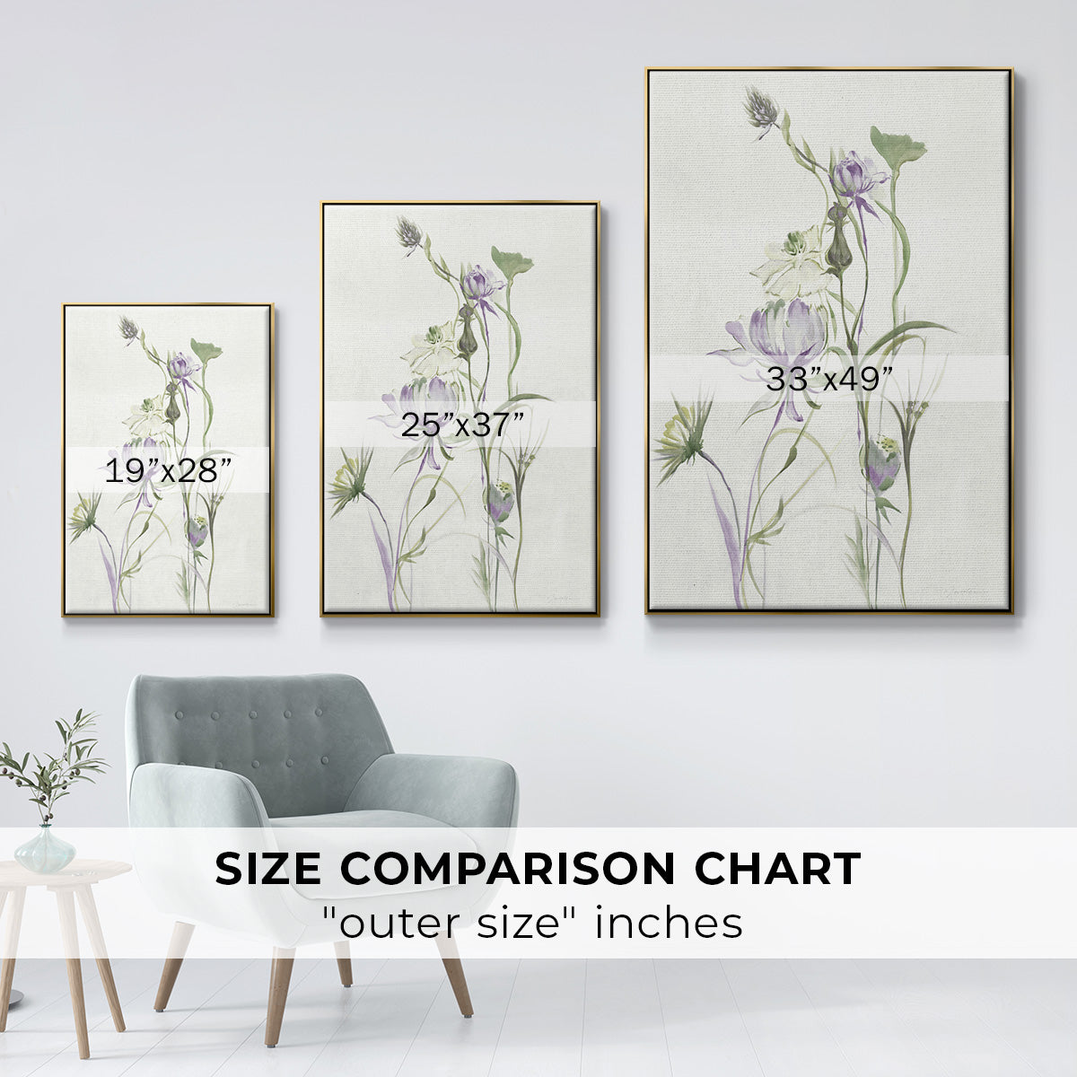 Late Summer Wildflowers II V30 - Floater Framed Canvas Print