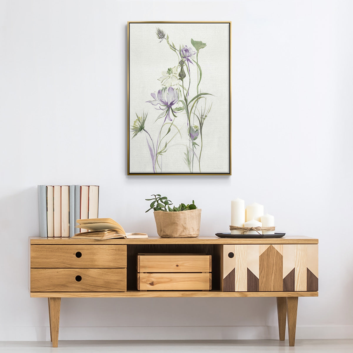 Late Summer Wildflowers II V30 - Floater Framed Canvas Print