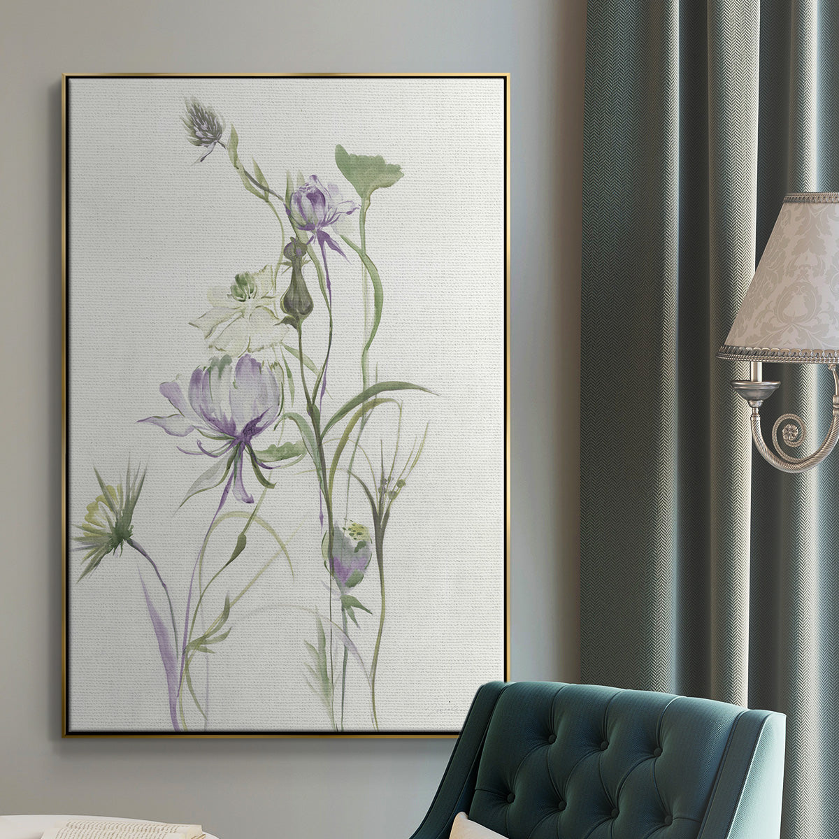 Late Summer Wildflowers II V30 - Floater Framed Canvas Print