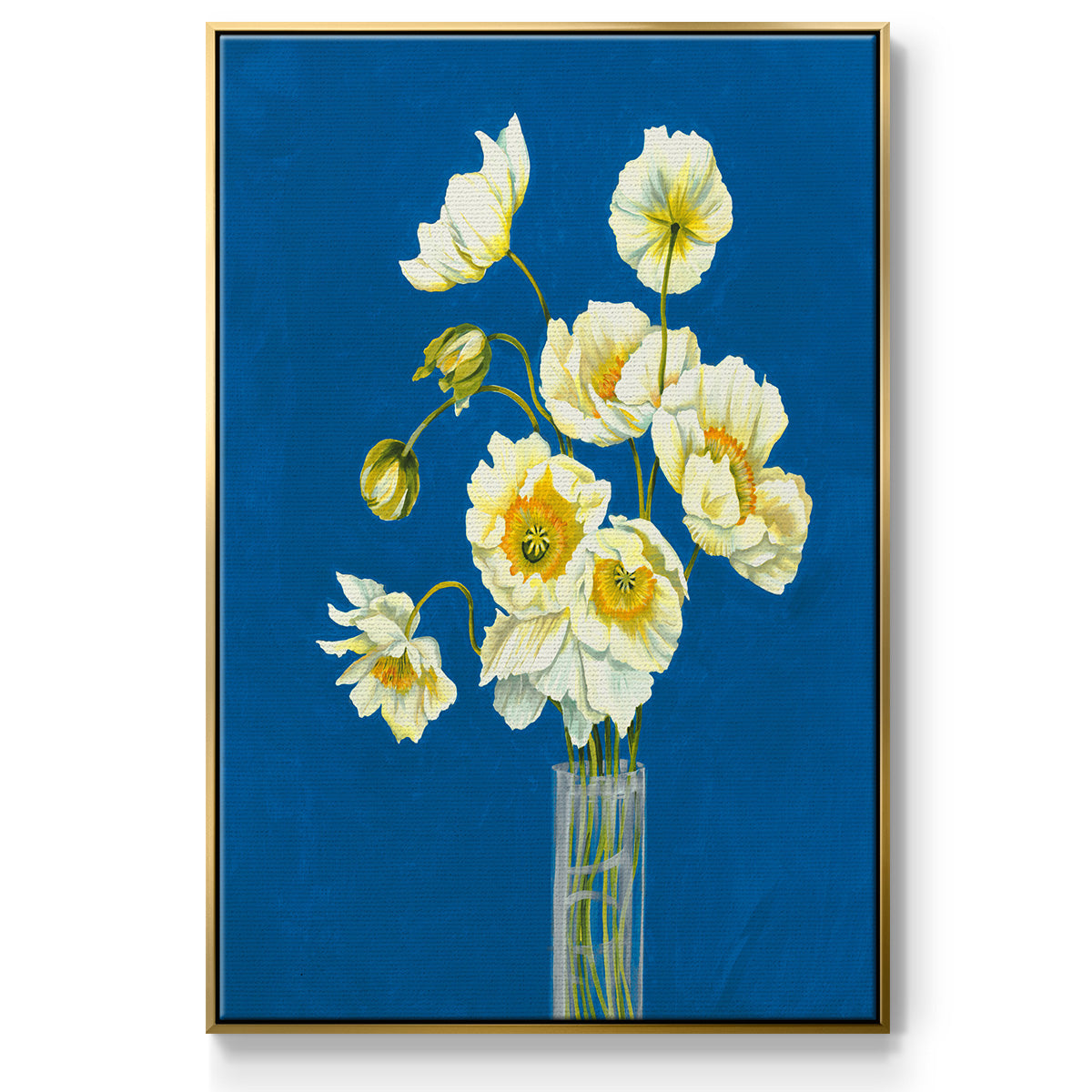 Ice Poppies - Floater Framed Canvas Print