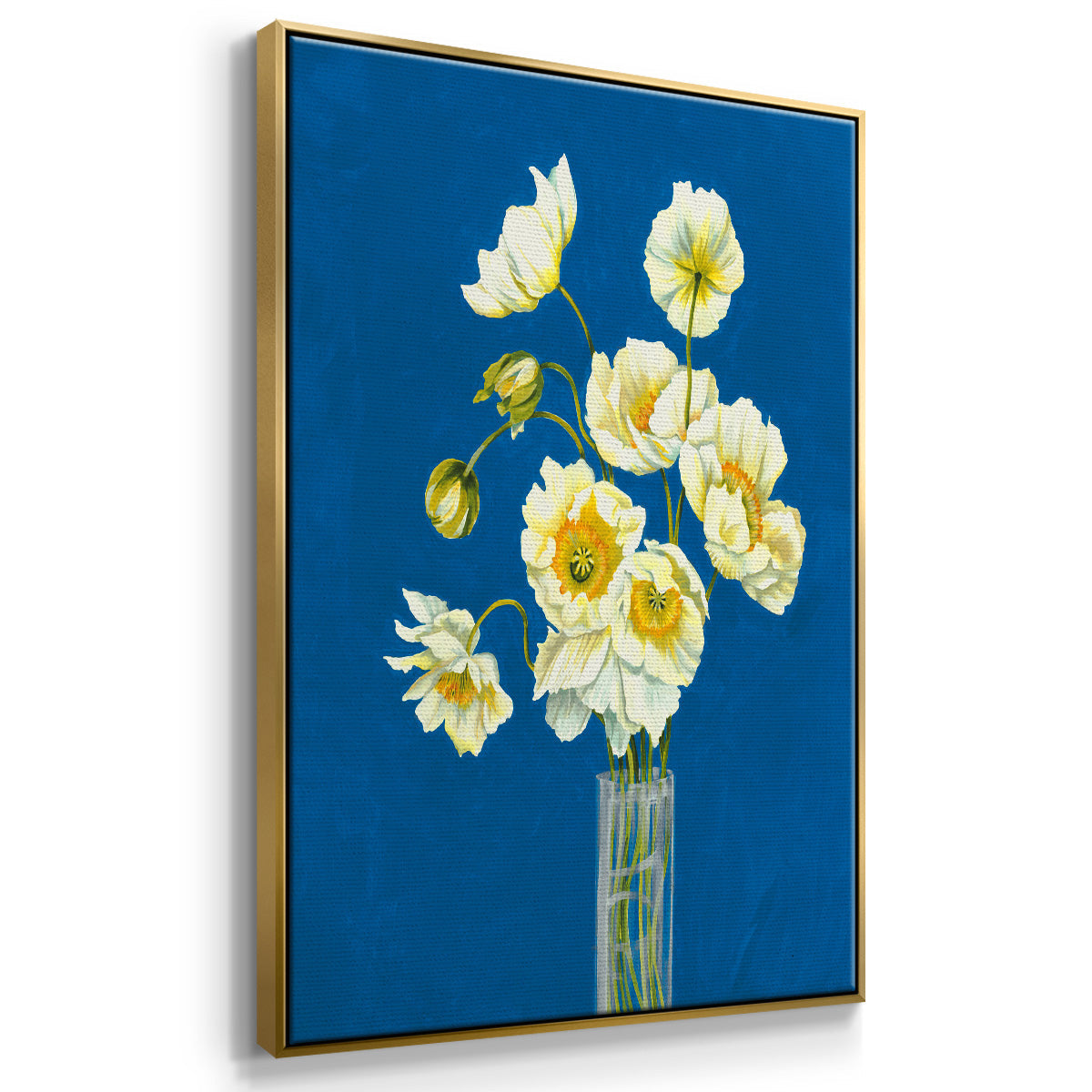 Ice Poppies - Floater Framed Canvas Print