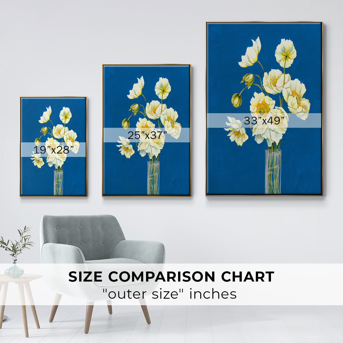 Ice Poppies - Floater Framed Canvas Print