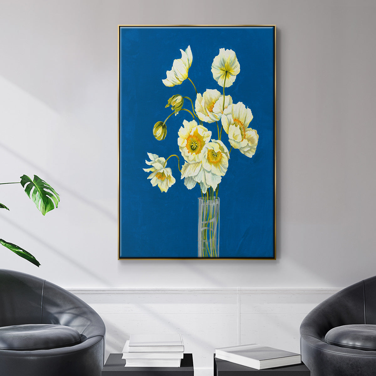 Ice Poppies - Floater Framed Canvas Print