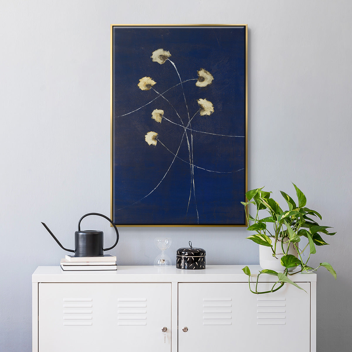 Indigo 2 - Floater Framed Canvas Print