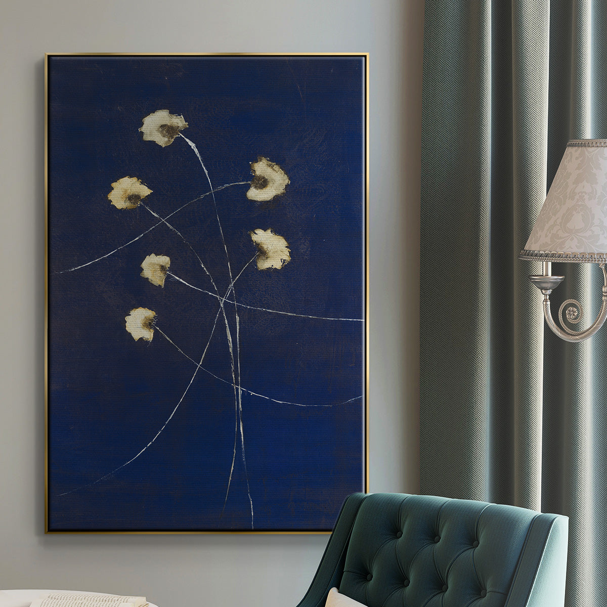 Indigo 2 - Floater Framed Canvas Print