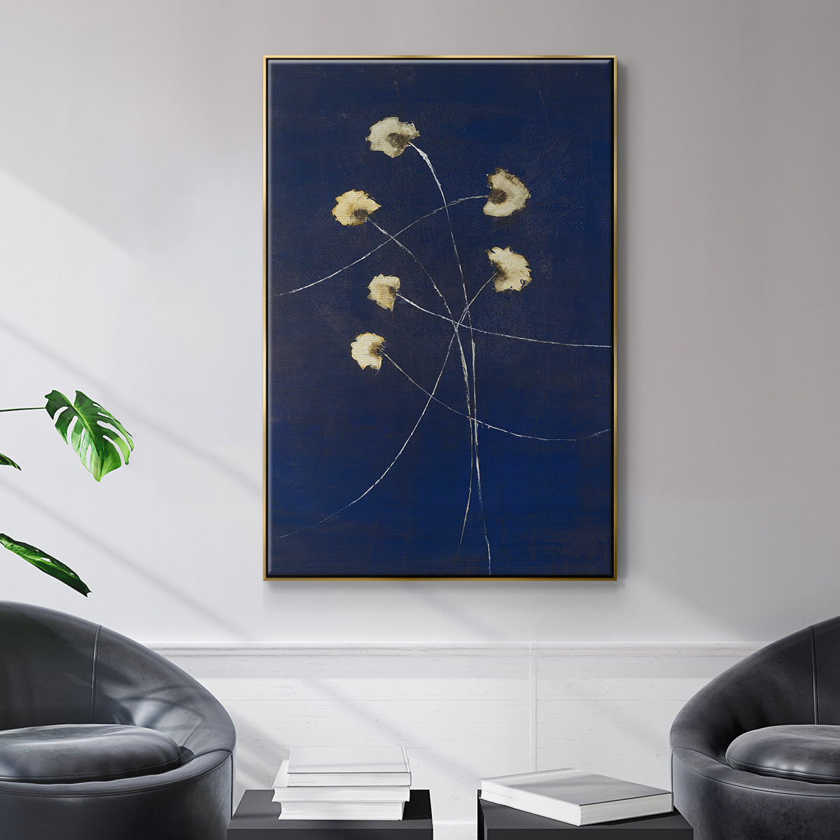 Indigo 2 - Floater Framed Canvas Print