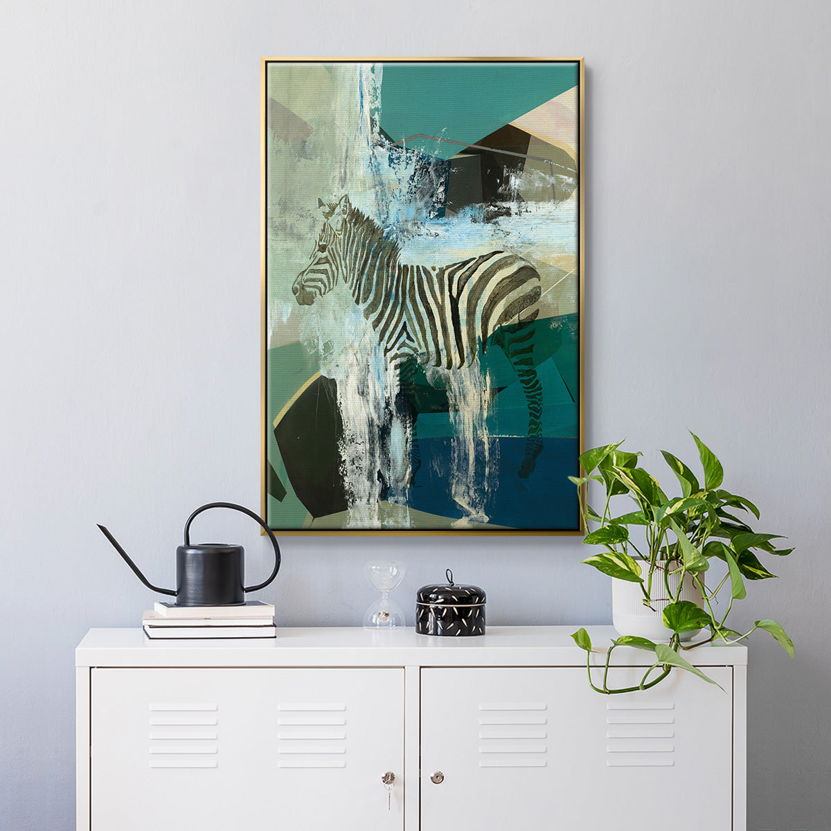 Crossing the Lines - Floater Framed Canvas Print