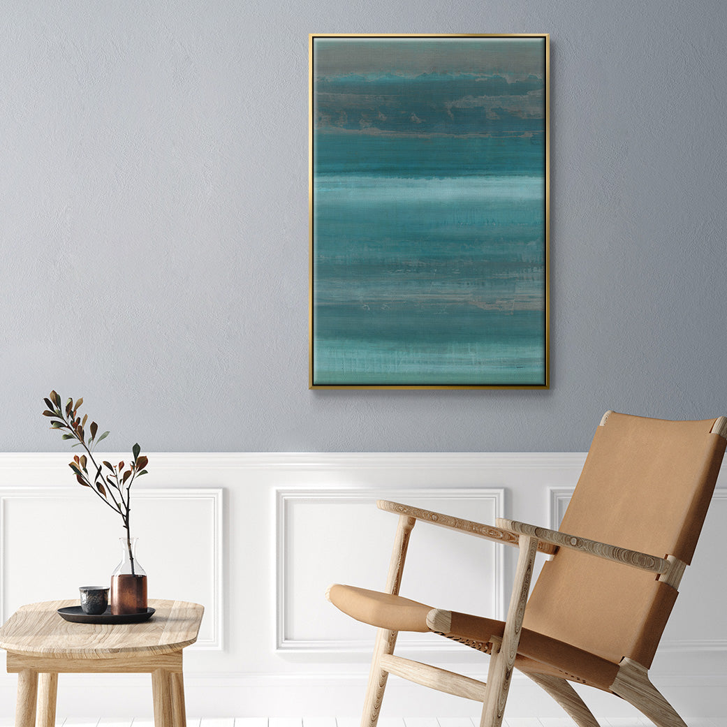 Stars & Shores I - Floater Framed Canvas Print