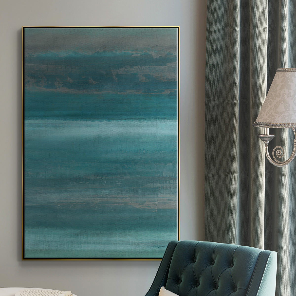 Stars & Shores I - Floater Framed Canvas Print