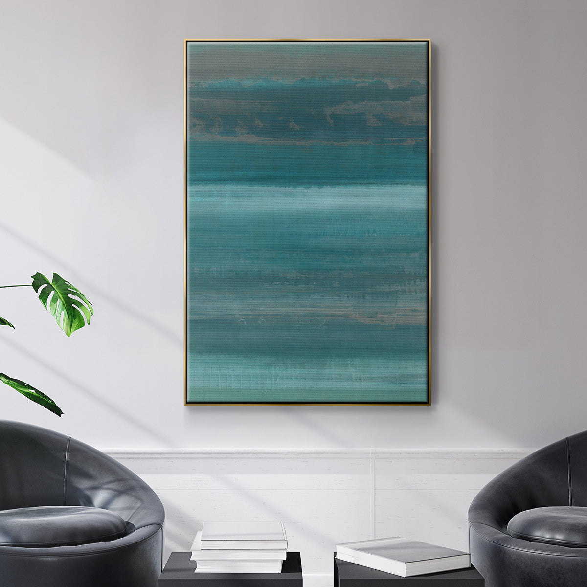Stars & Shores I - Floater Framed Canvas Print