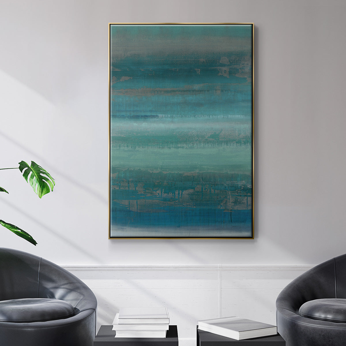 Stars & Shores II - Floater Framed Canvas Print