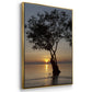 Sunset Silhouette - Floater Framed Canvas Print