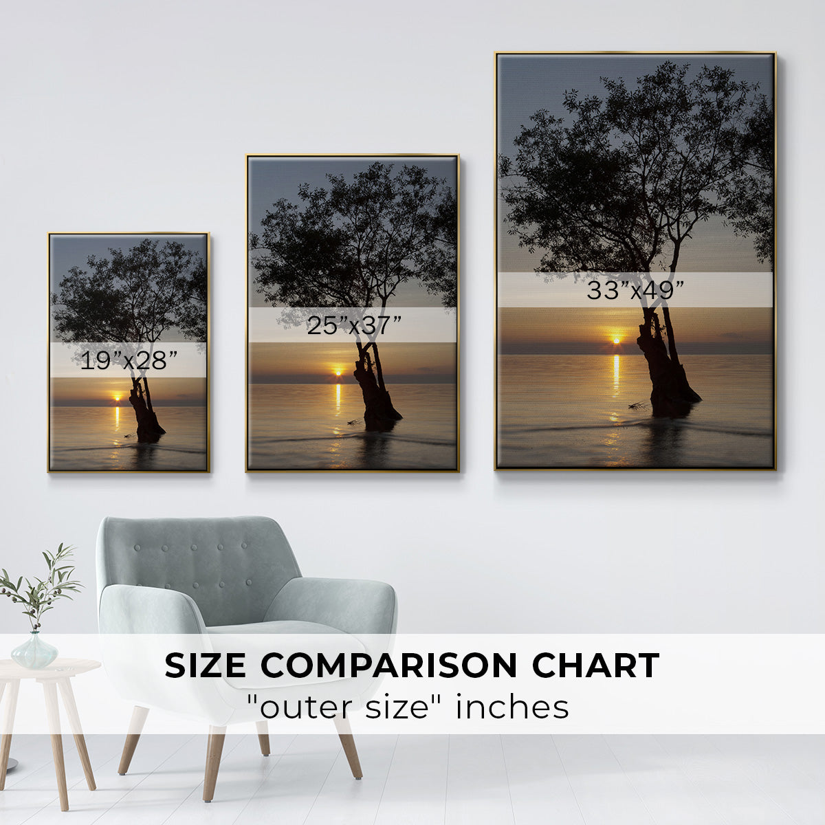 Sunset Silhouette - Floater Framed Canvas Print