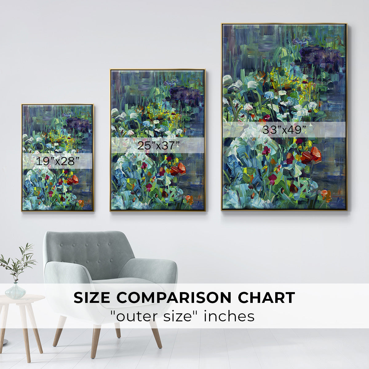 Lots of Love in the Garden - Floater Framed Canvas Print