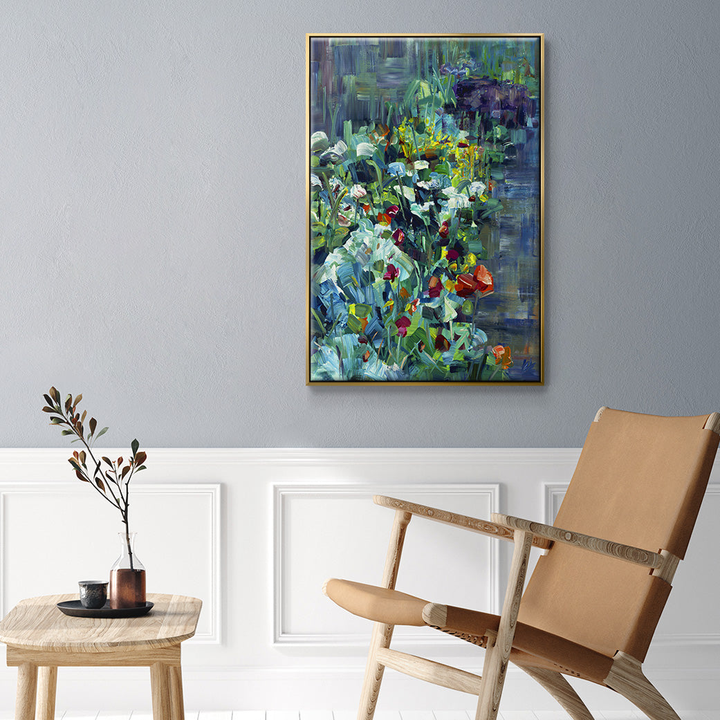 Lots of Love in the Garden - Floater Framed Canvas Print