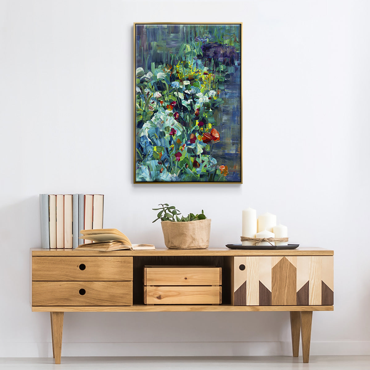 Lots of Love in the Garden - Floater Framed Canvas Print