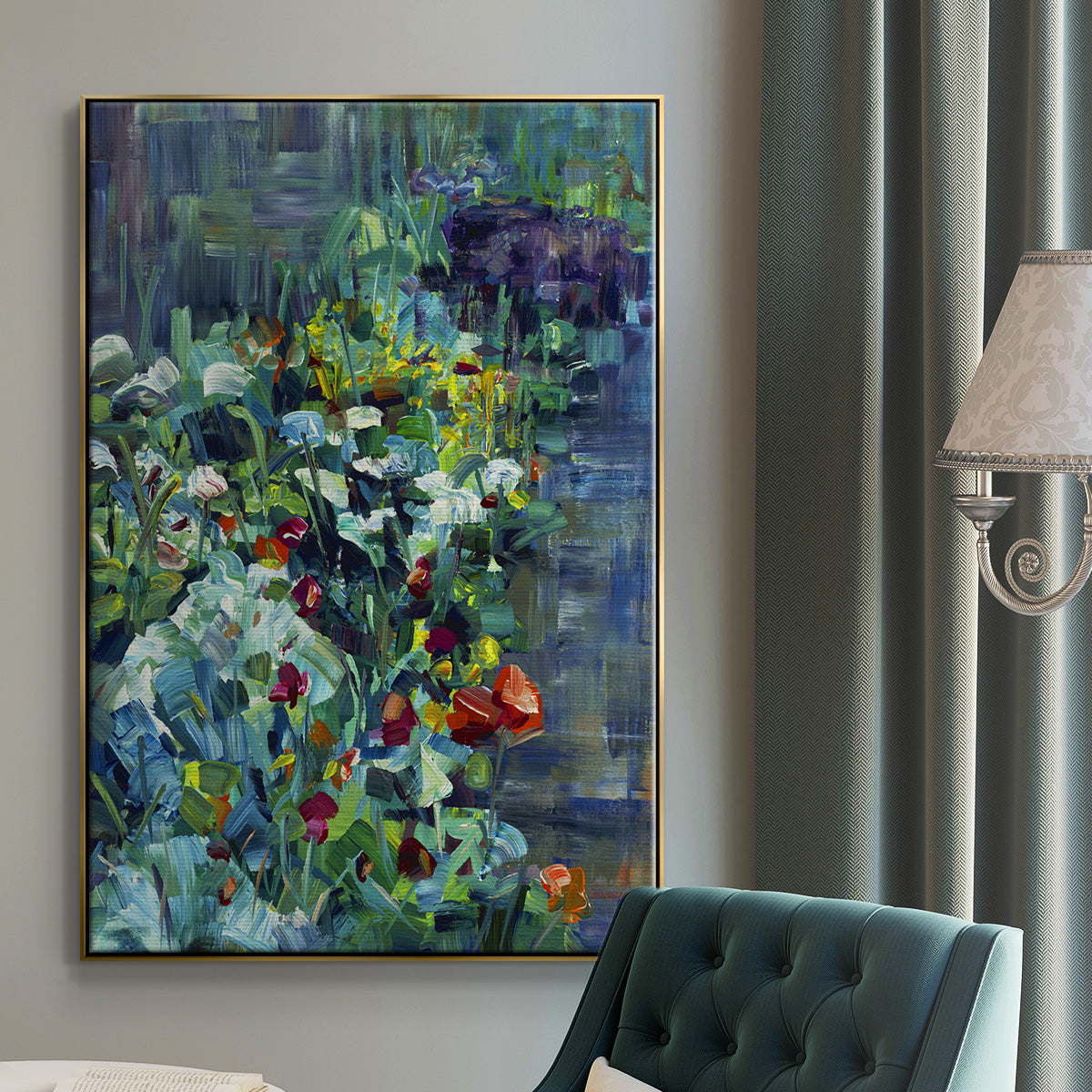 Lots of Love in the Garden - Floater Framed Canvas Print