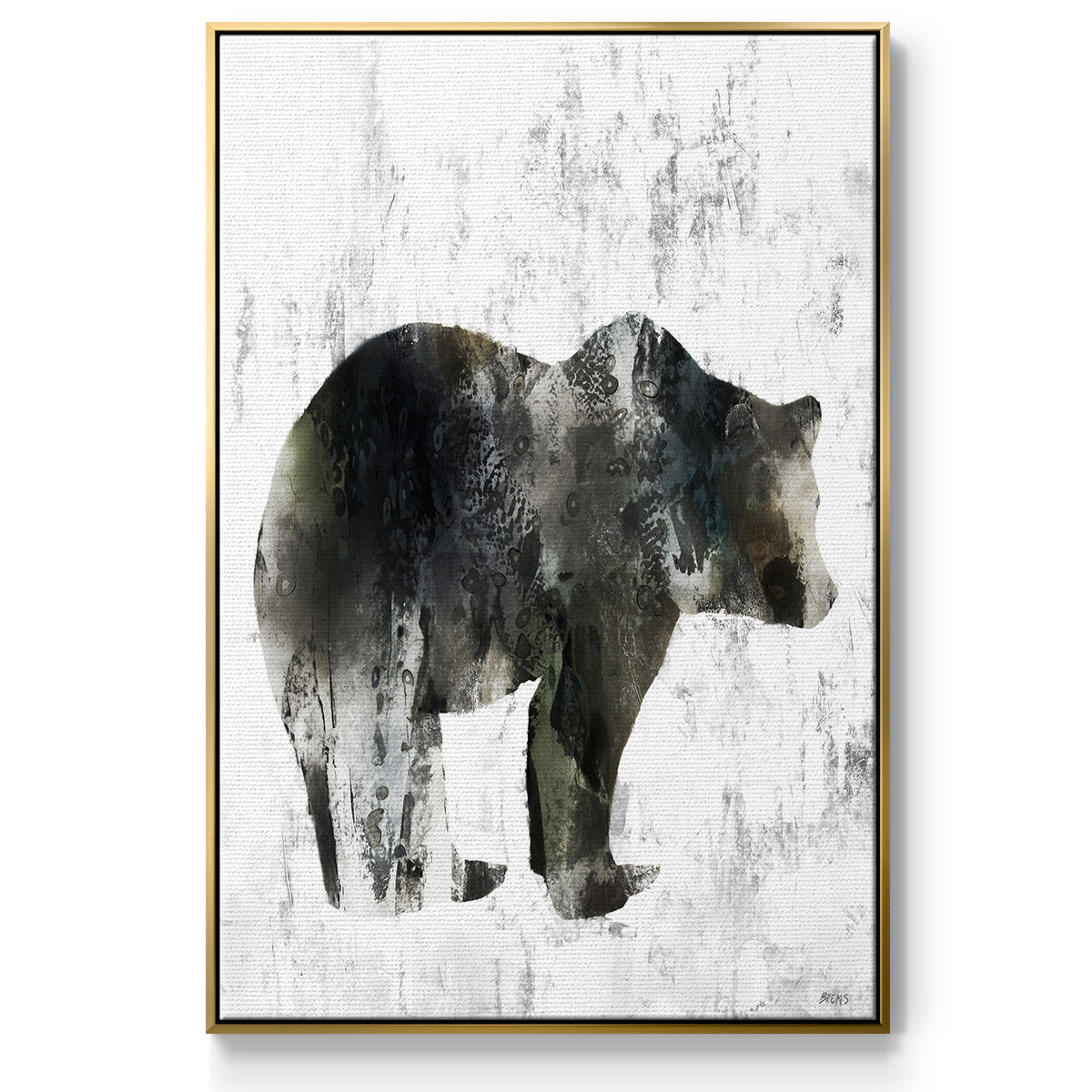 Bear Totem - Floater Framed Canvas Print