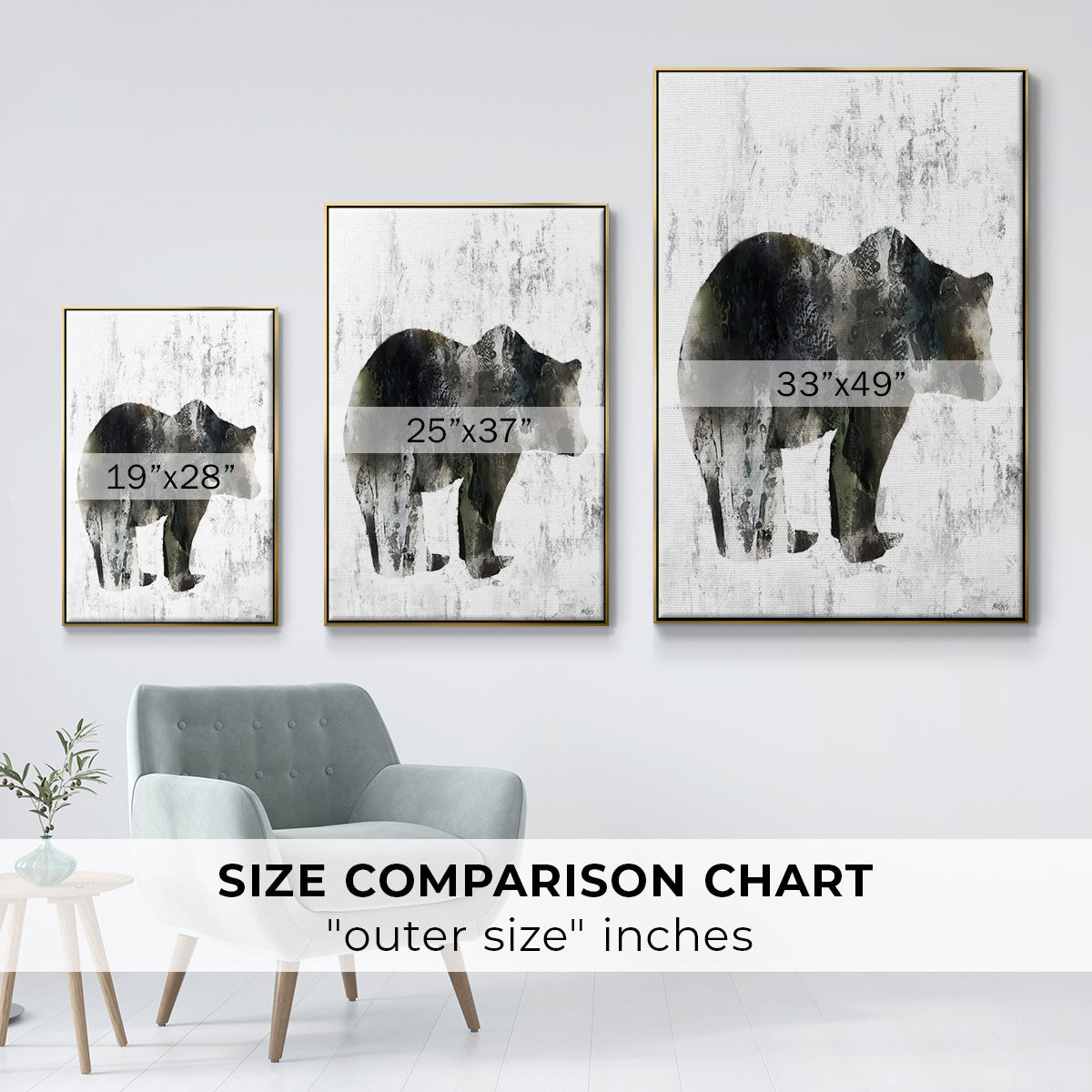 Bear Totem - Floater Framed Canvas Print