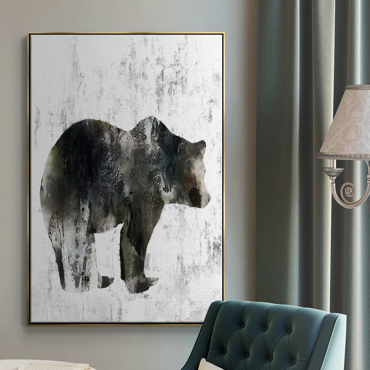 Bear Totem - Floater Framed Canvas Print