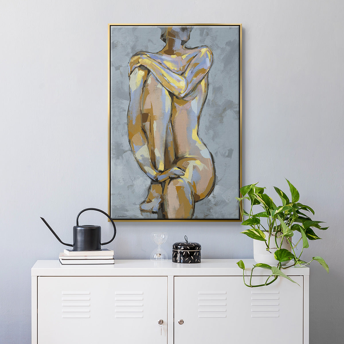 Grey Maiden I - Floater Framed Canvas Print