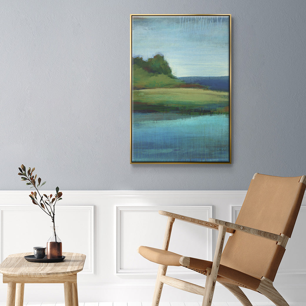 Silent Lakeside I - Floater Framed Canvas Print