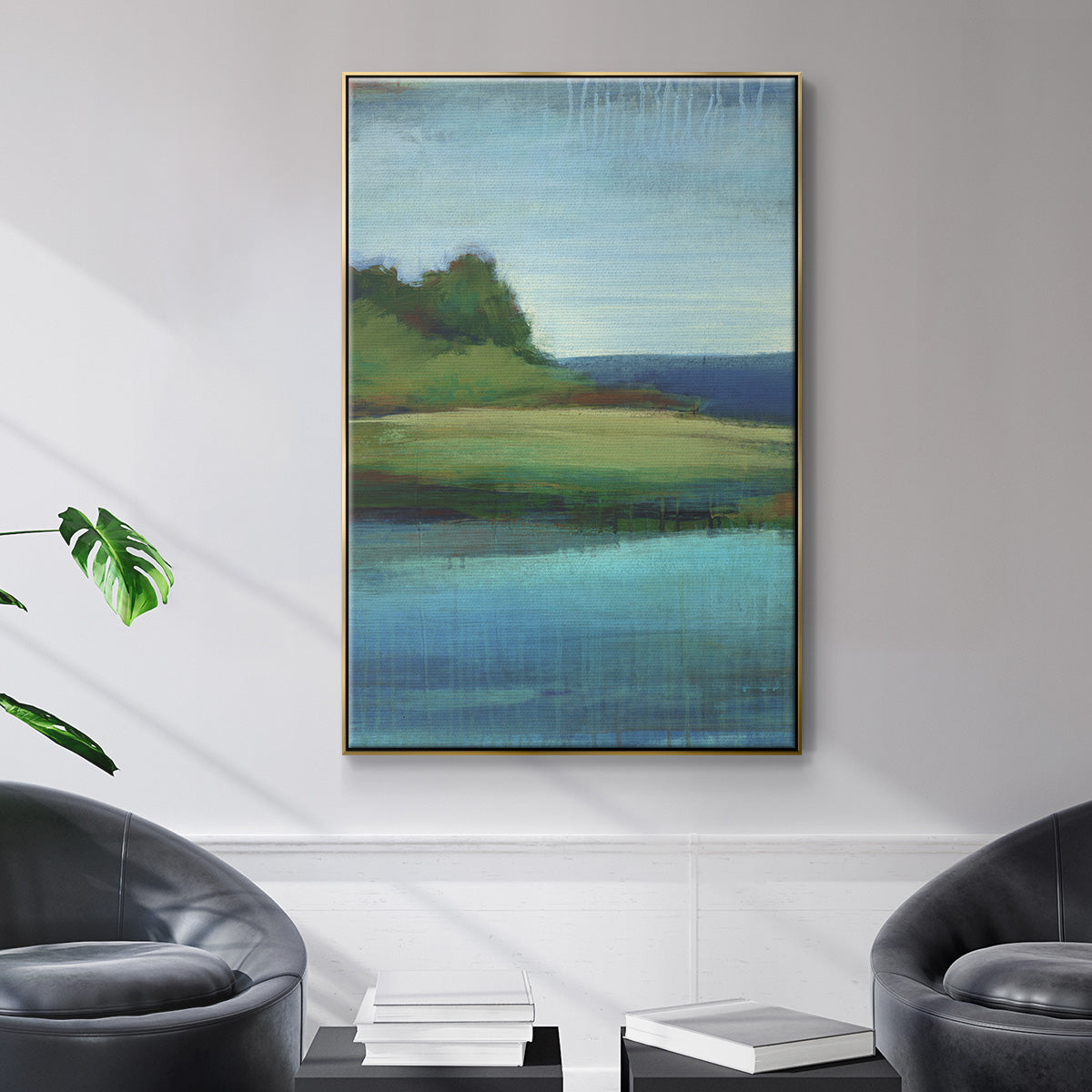 Silent Lakeside I - Floater Framed Canvas Print
