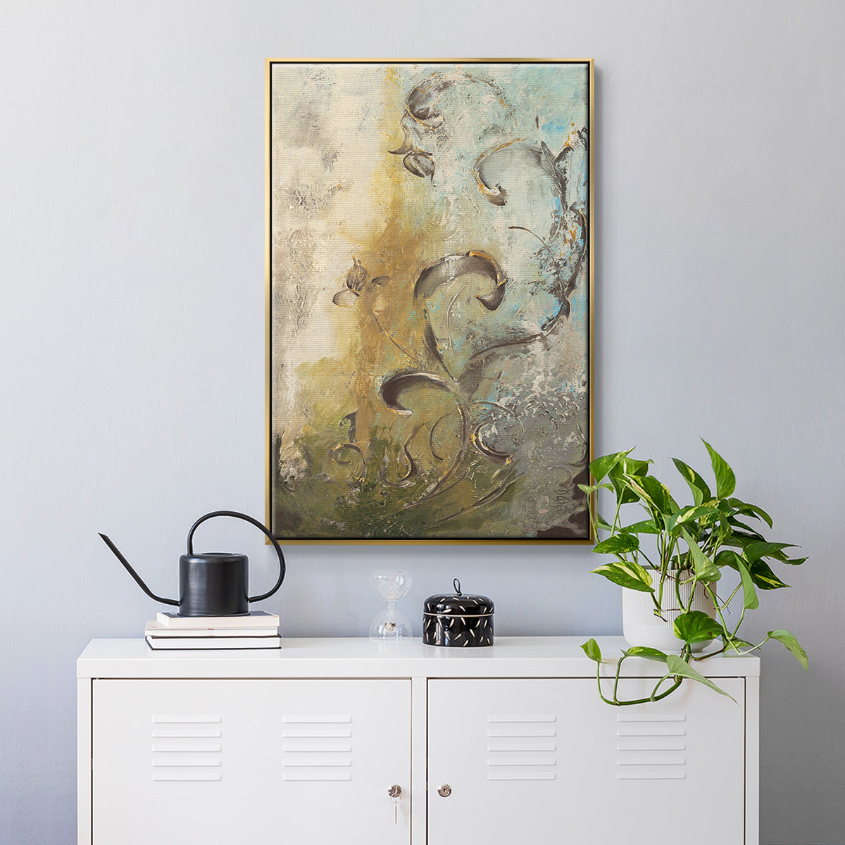 Enchanted Garden I - Floater Framed Canvas Print