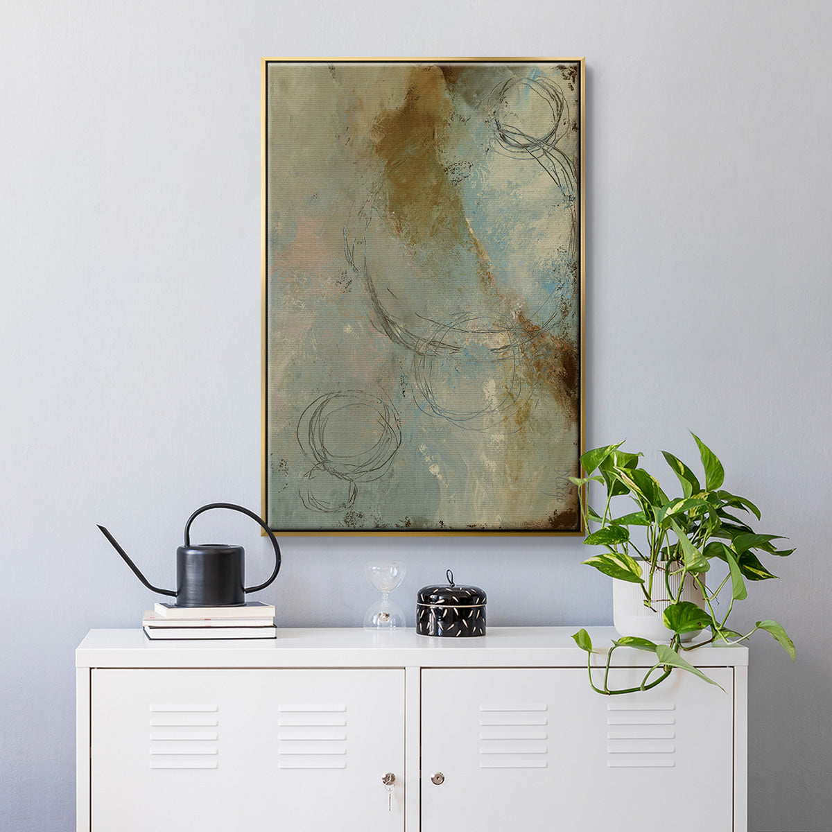 Zen Path I - Floater Framed Canvas Print