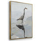 Heron - Floater Framed Canvas Print