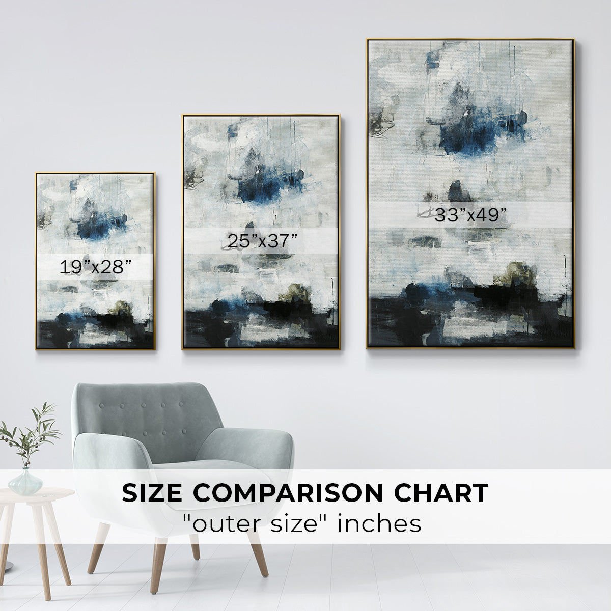 Black & Blue - Floater Framed Canvas Print