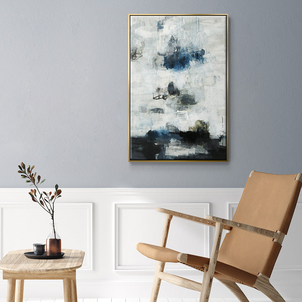 Black & Blue - Floater Framed Canvas Print