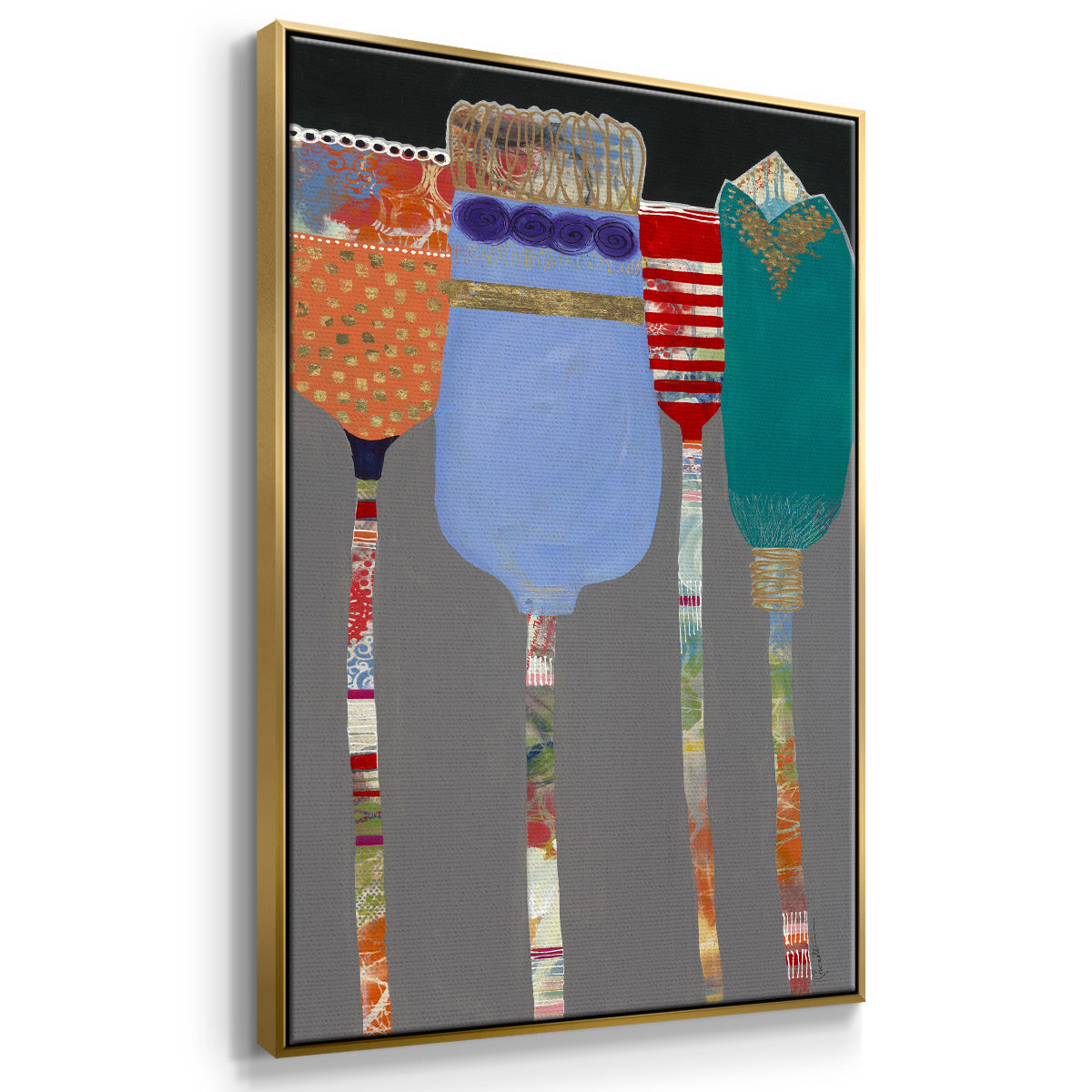 Tall Tulips - Floater Framed Canvas Print