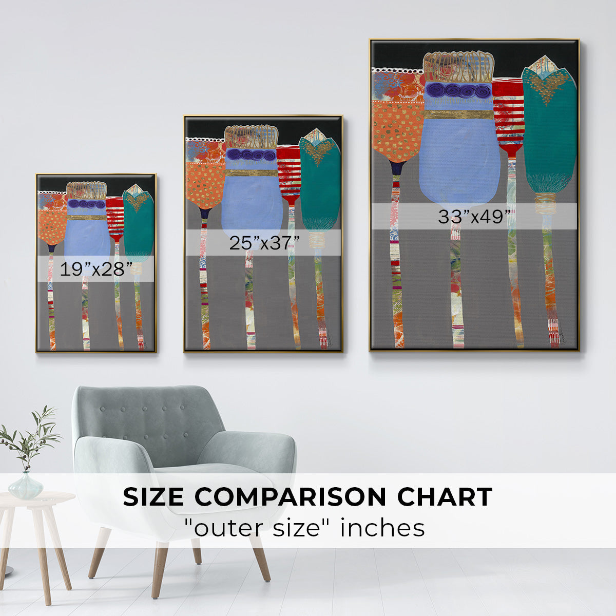 Tall Tulips - Floater Framed Canvas Print