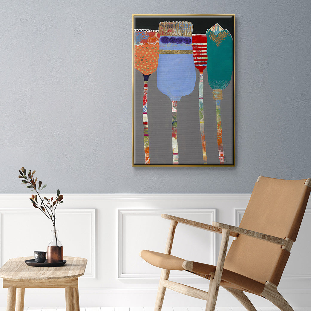 Tall Tulips - Floater Framed Canvas Print