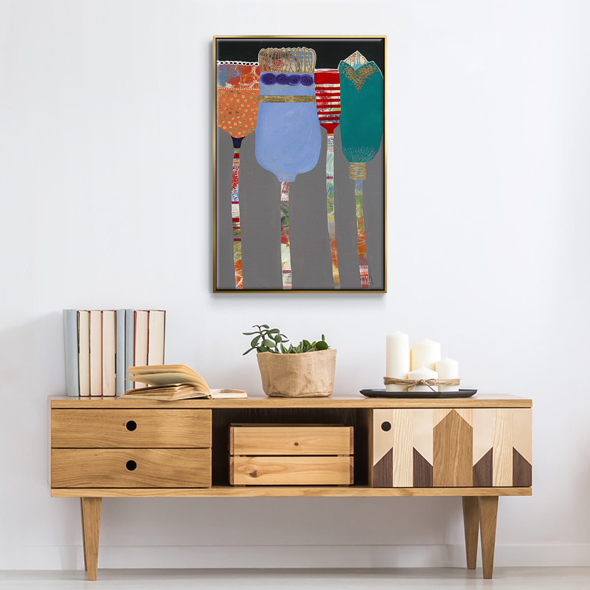 Tall Tulips - Floater Framed Canvas Print