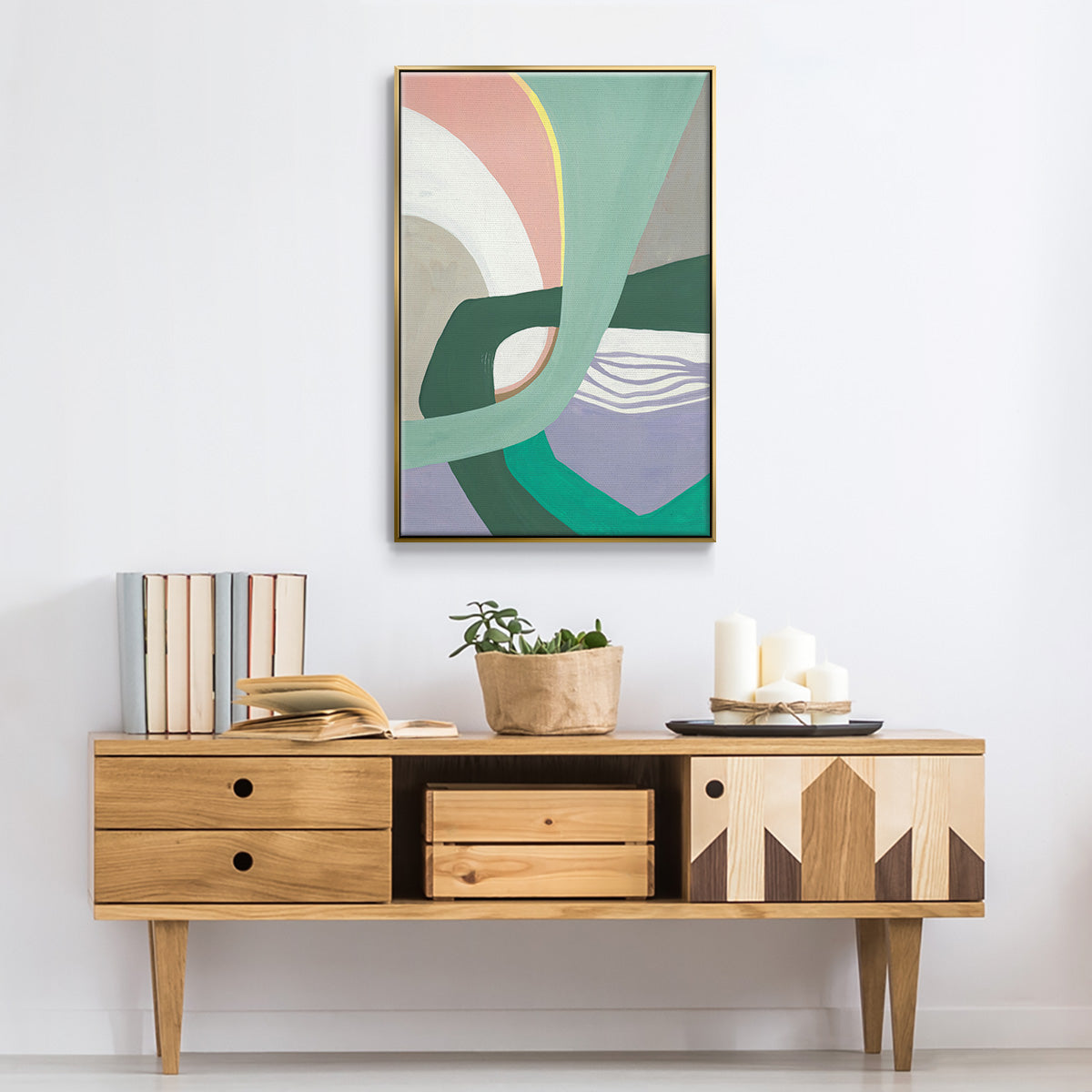 Merge Left - Floater Framed Canvas Print