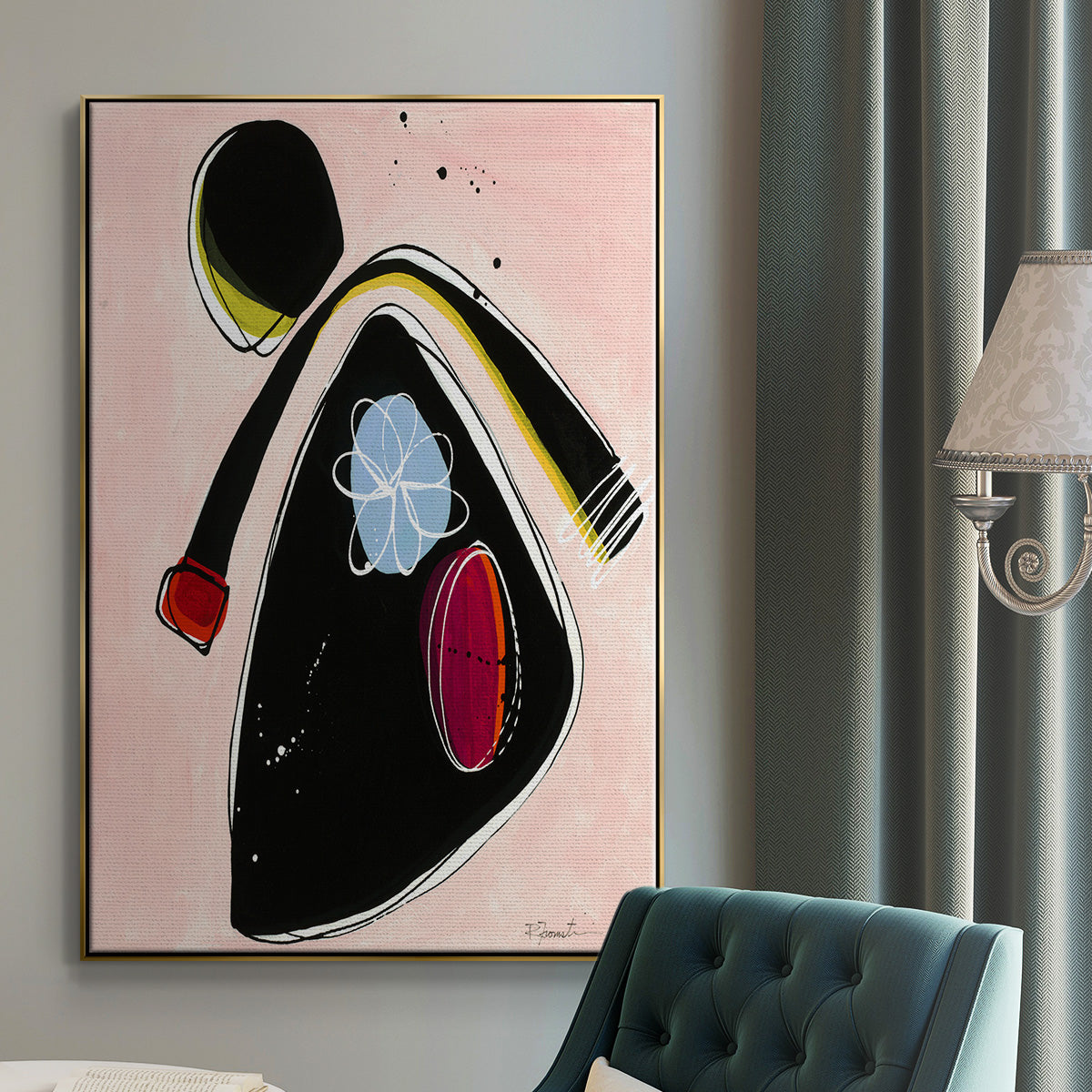 Wanna Play? II - Floater Framed Canvas Print