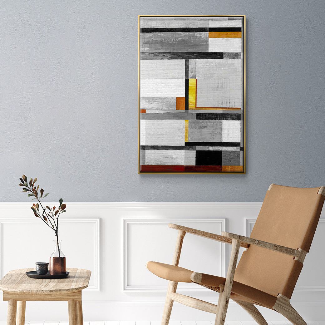 Retro Spectrum V7 - Floater Framed Canvas Print
