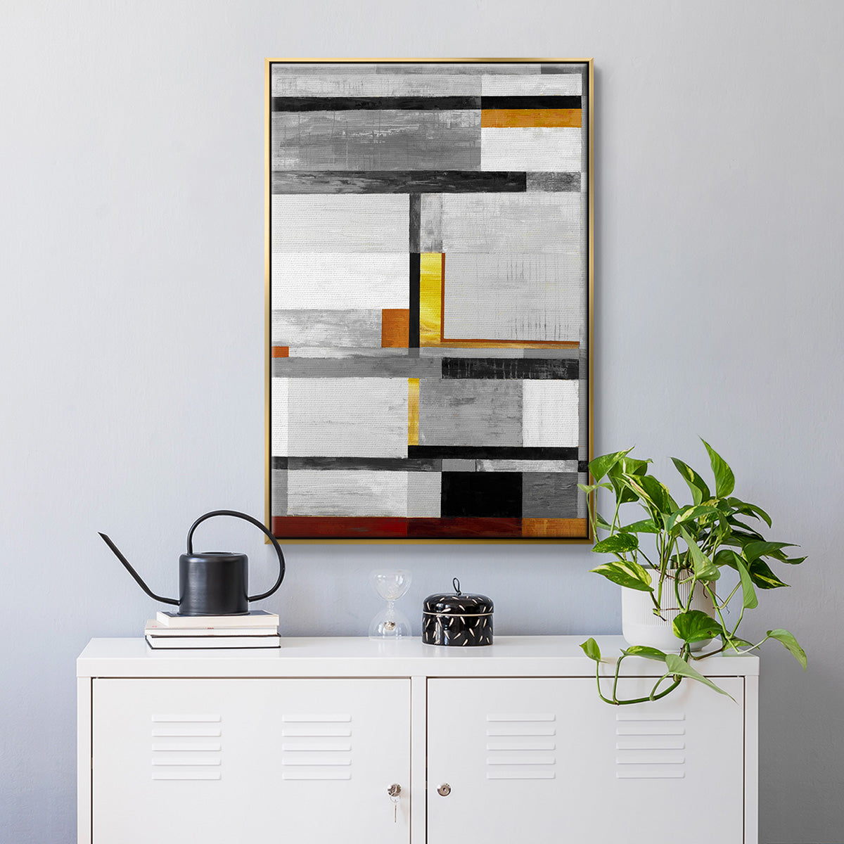 Retro Spectrum V7 - Floater Framed Canvas Print