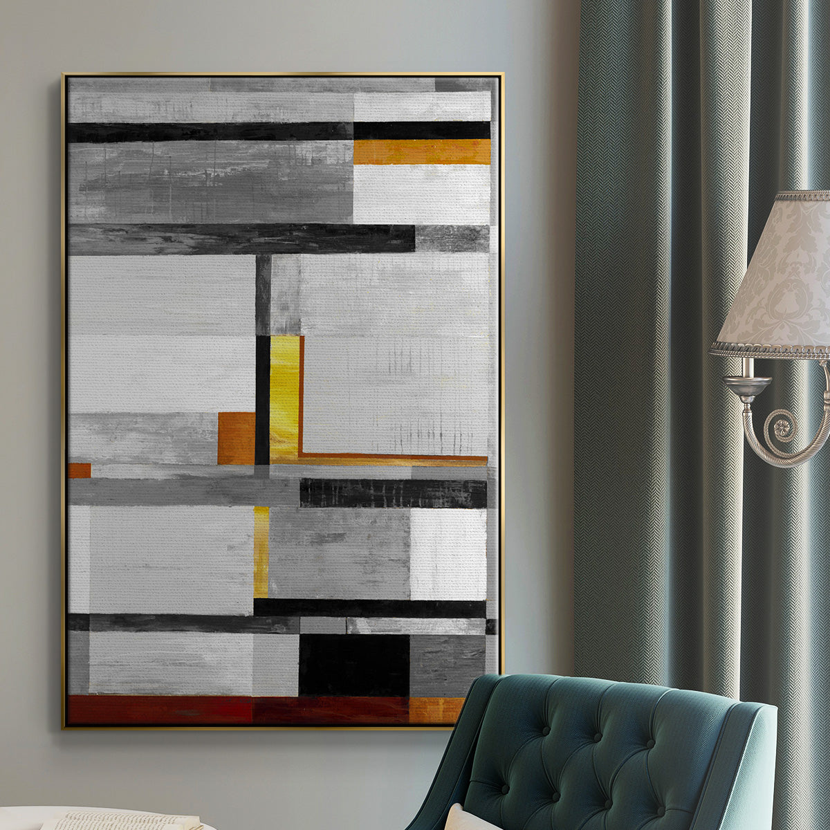 Retro Spectrum V7 - Floater Framed Canvas Print