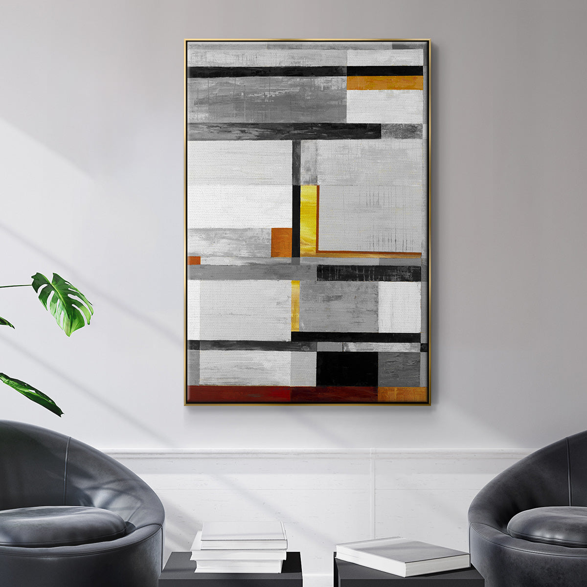 Retro Spectrum V7 - Floater Framed Canvas Print