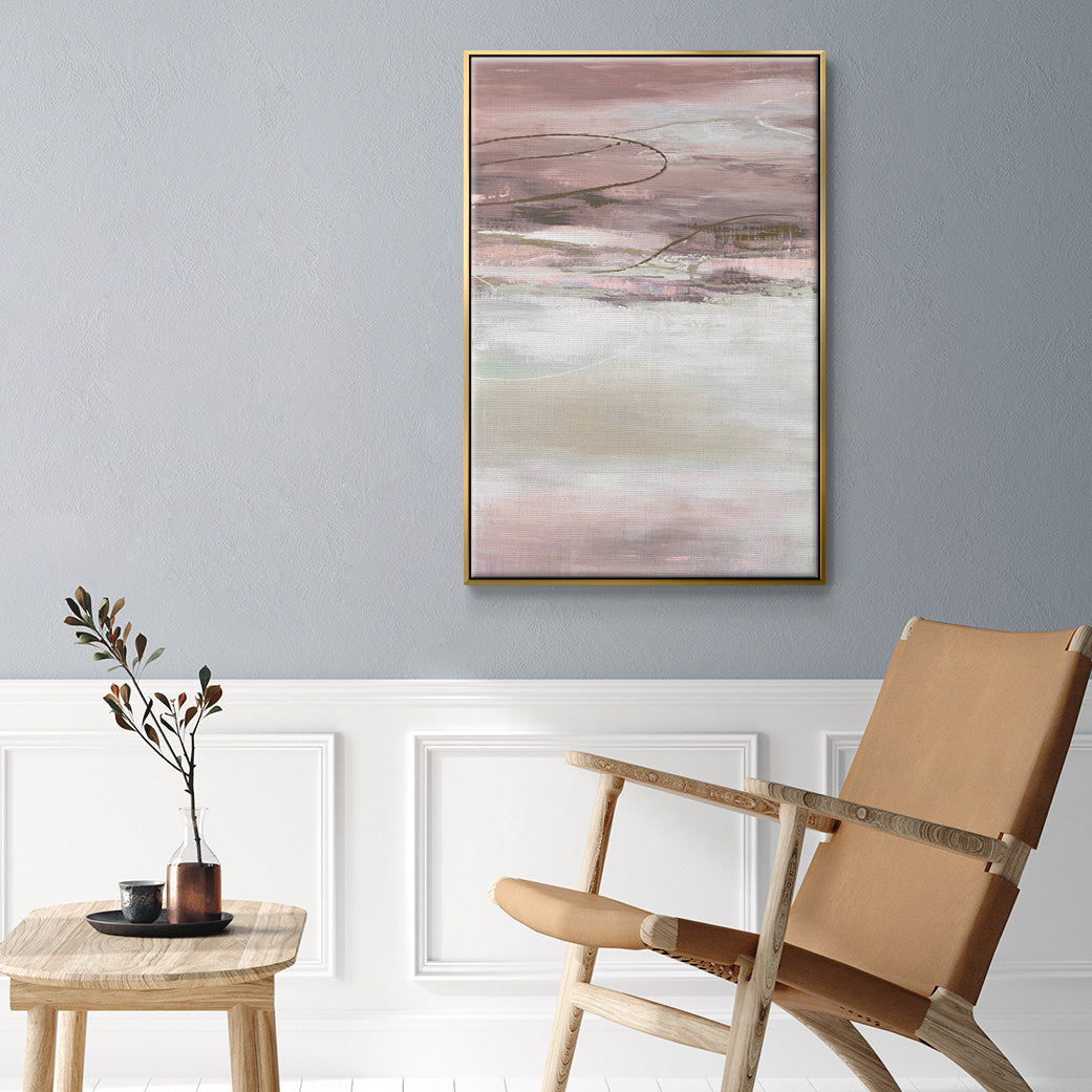 Geo Cache in Pale - Floater Framed Canvas Print